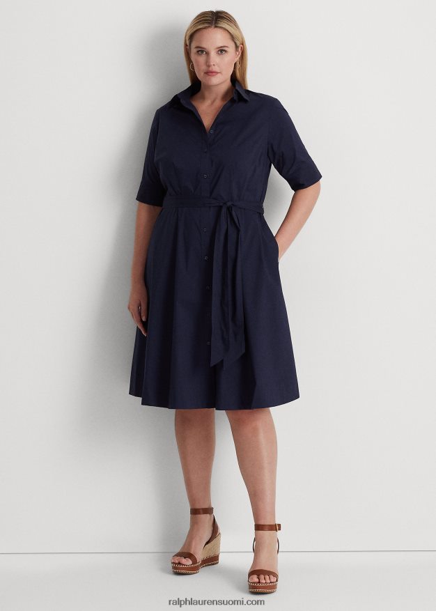 Ralph Lauren naiset puuvillasekoitettu paitamekko 0Z24ZR4651 hienostunut laivasto