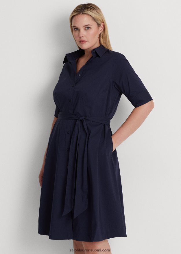Ralph Lauren naiset puuvillasekoitettu paitamekko 0Z24ZR4651 hienostunut laivasto