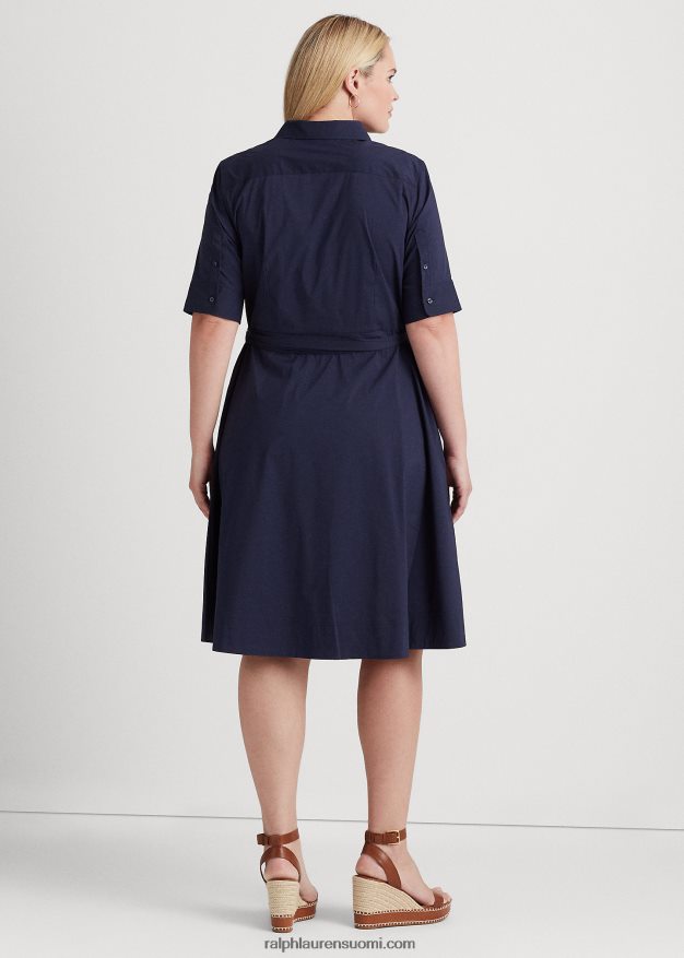Ralph Lauren naiset puuvillasekoitettu paitamekko 0Z24ZR4651 hienostunut laivasto