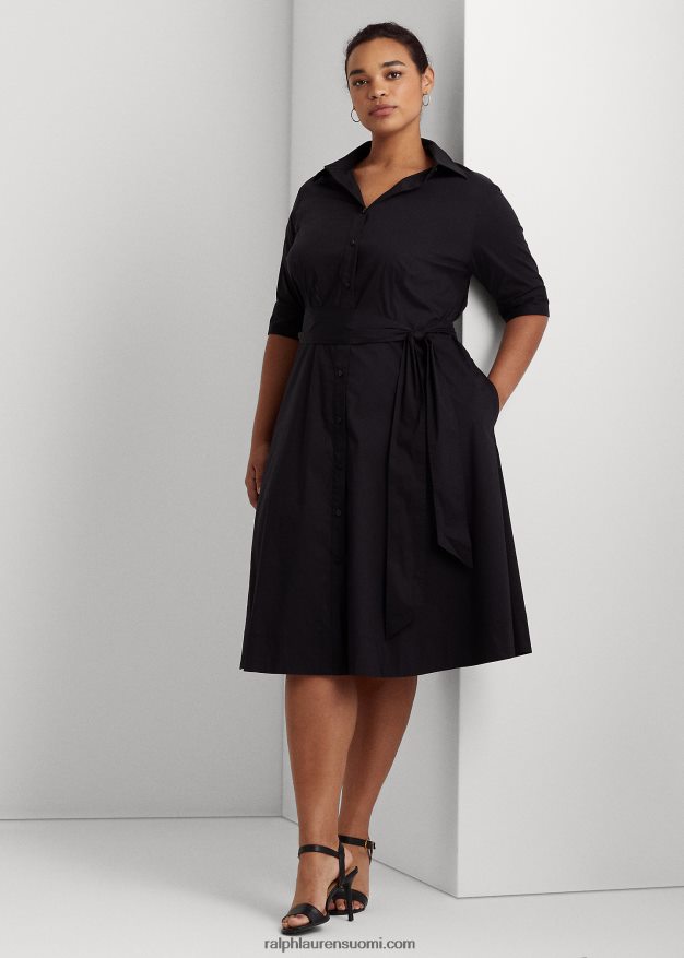 Ralph Lauren naiset puuvillasekoitettu paitamekko 0Z24ZR4719 musta