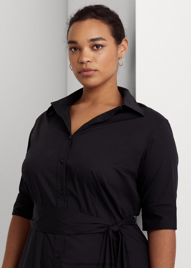 Ralph Lauren naiset puuvillasekoitettu paitamekko 0Z24ZR4719 musta