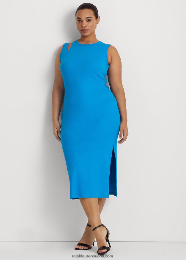 Ralph Lauren naiset puuvillasekoitteinen hihaton midi-mekko 0Z24ZR4552 liekehtivä valtameri