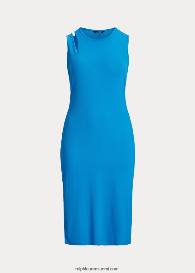 Ralph Lauren naiset puuvillasekoitteinen hihaton midi-mekko 0Z24ZR4552 liekehtivä valtameri