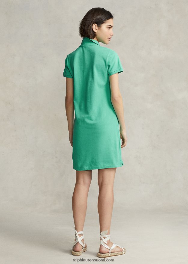 Ralph Lauren naiset puuvillaverkkomainen poolomekko 0Z24ZR9246 auringonlaskun vihreä