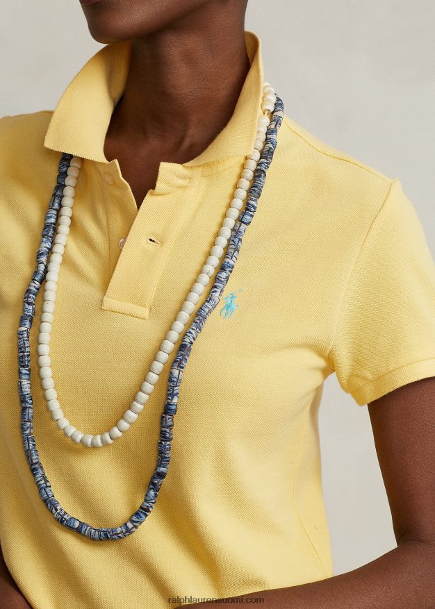 Ralph Lauren naiset puuvillaverkkomainen poolomekko 0Z24ZR9247 maissin keltainen