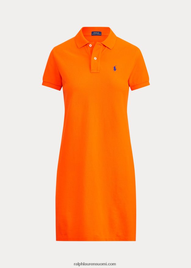 Ralph Lauren naiset puuvillaverkkomainen poolomekko 0Z24ZR9249 purjehtiva oranssi