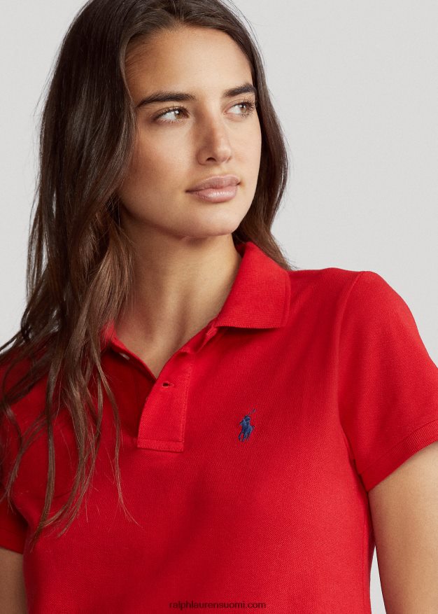 Ralph Lauren naiset puuvillaverkkomainen poolomekko 0Z24ZR9250 punainen