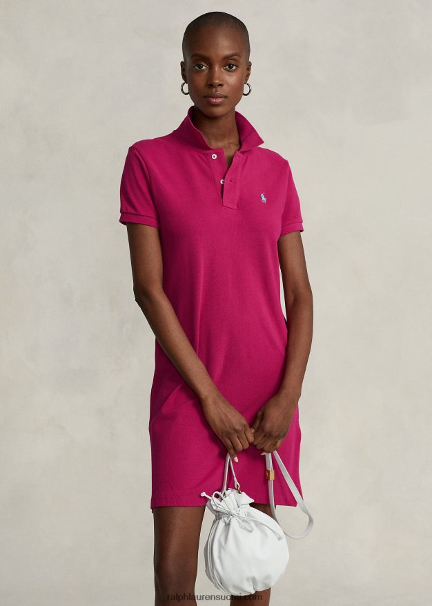 Ralph Lauren naiset puuvillaverkkomainen poolomekko 0Z24ZR9251 vaaleanpunainen taivas