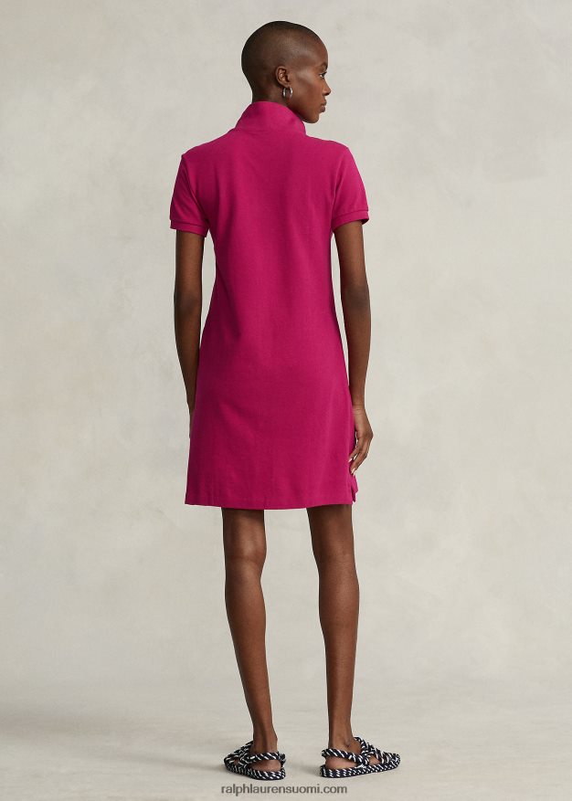 Ralph Lauren naiset puuvillaverkkomainen poolomekko 0Z24ZR9251 vaaleanpunainen taivas