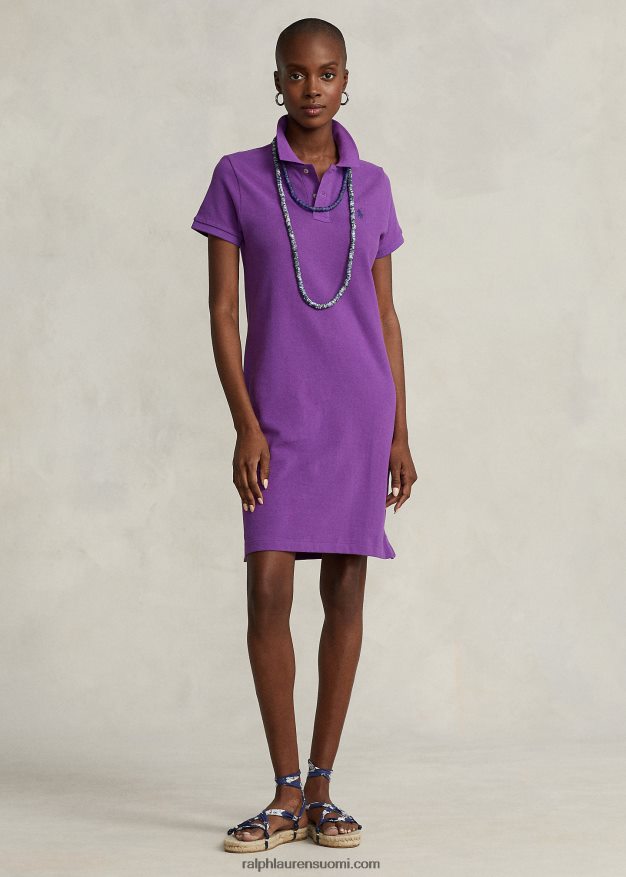 Ralph Lauren naiset puuvillaverkkomainen poolomekko 0Z24ZR9252 paloma violetti