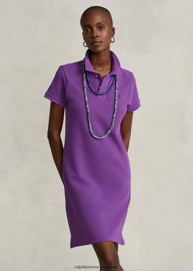 Ralph Lauren naiset puuvillaverkkomainen poolomekko 0Z24ZR9252 paloma violetti