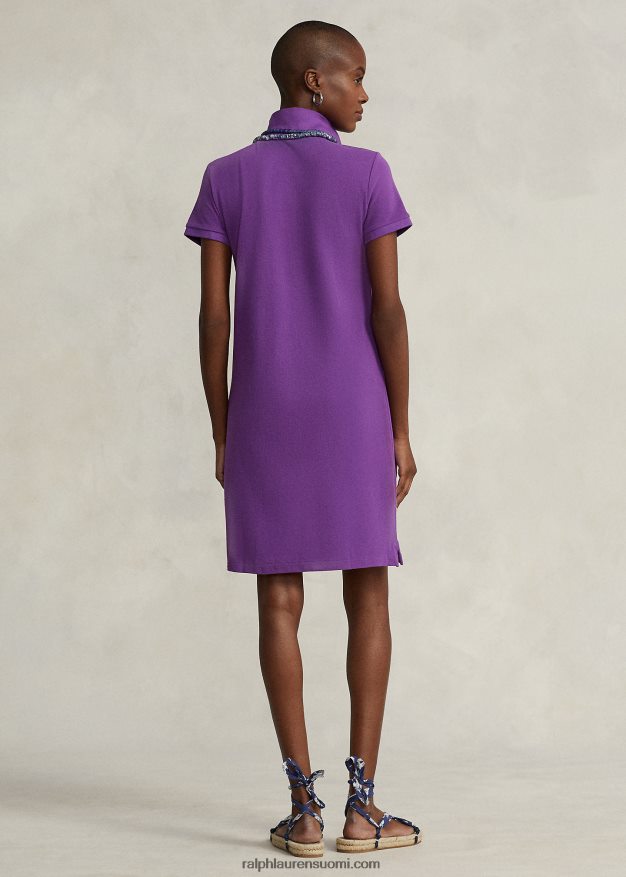 Ralph Lauren naiset puuvillaverkkomainen poolomekko 0Z24ZR9252 paloma violetti
