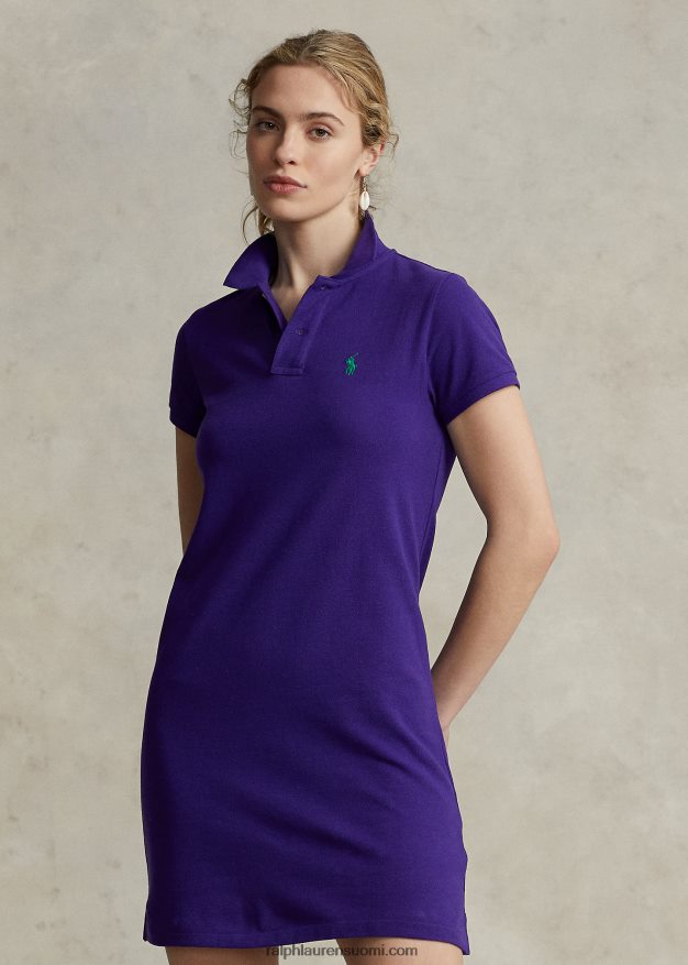 Ralph Lauren naiset puuvillaverkkomainen poolomekko 0Z24ZR9253 chalet violetti