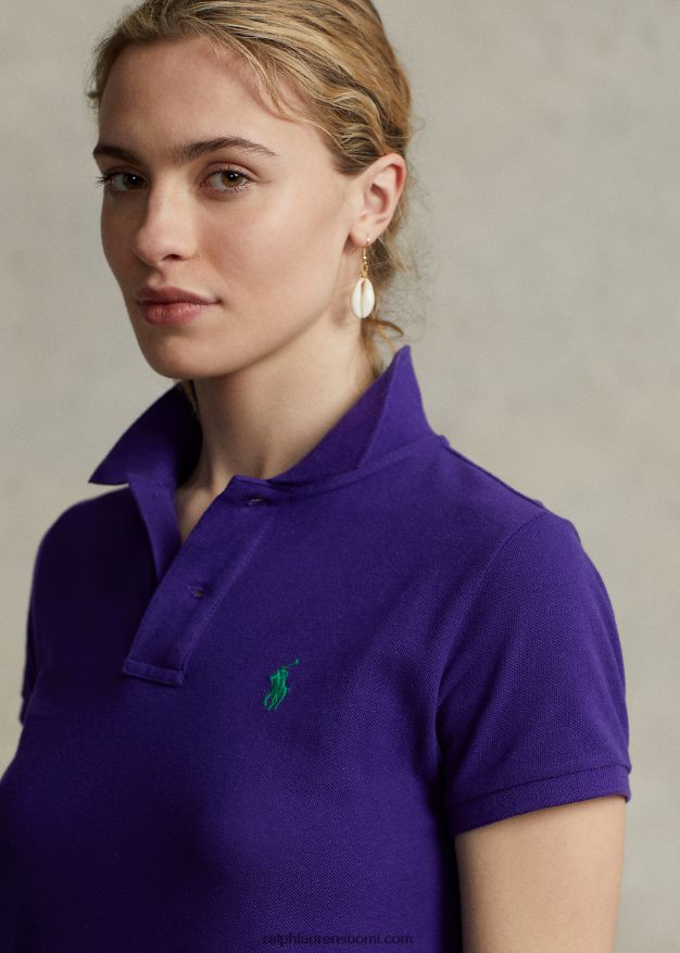 Ralph Lauren naiset puuvillaverkkomainen poolomekko 0Z24ZR9253 chalet violetti