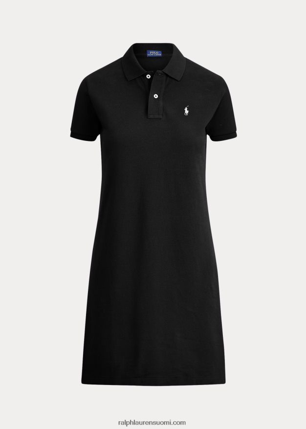 Ralph Lauren naiset puuvillaverkkomainen poolomekko 0Z24ZR9254 musta