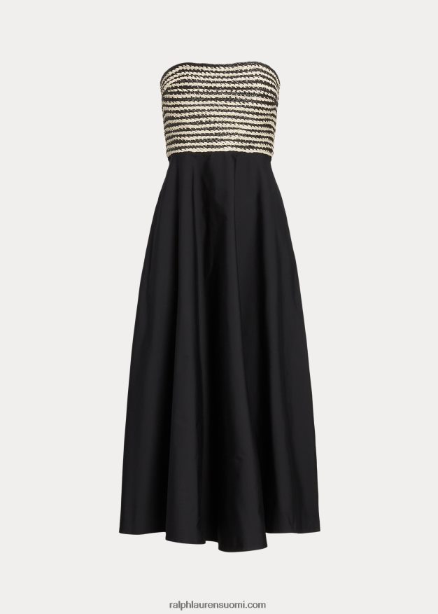 Ralph Lauren naiset raffia-bodice hybridi olkaimeton mekko 0Z24ZR9186