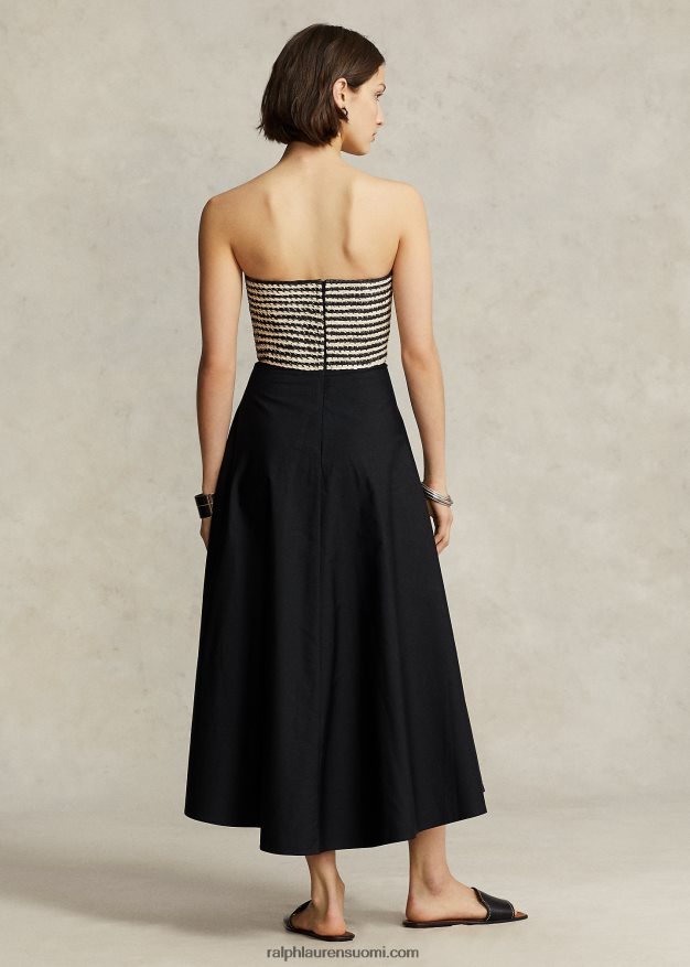 Ralph Lauren naiset raffia-bodice hybridi olkaimeton mekko 0Z24ZR9186