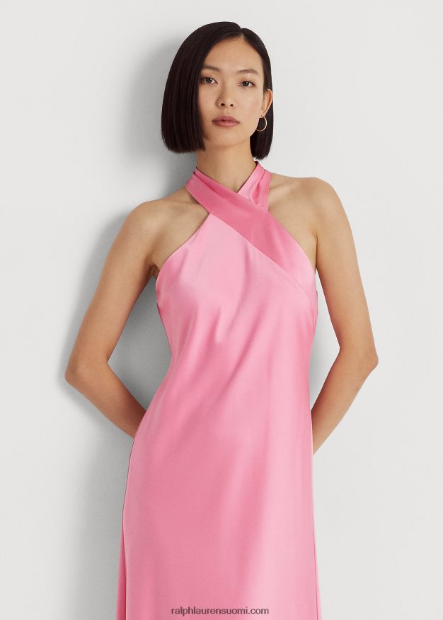 Ralph Lauren naiset satiini charmeuse riimu cocktailmekko 0Z24ZR4043 altaan vieressä ruusu