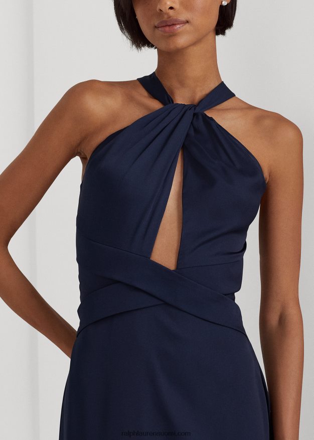 Ralph Lauren naiset satiininen riimupuku 0Z24ZR3983 hienostunut laivasto