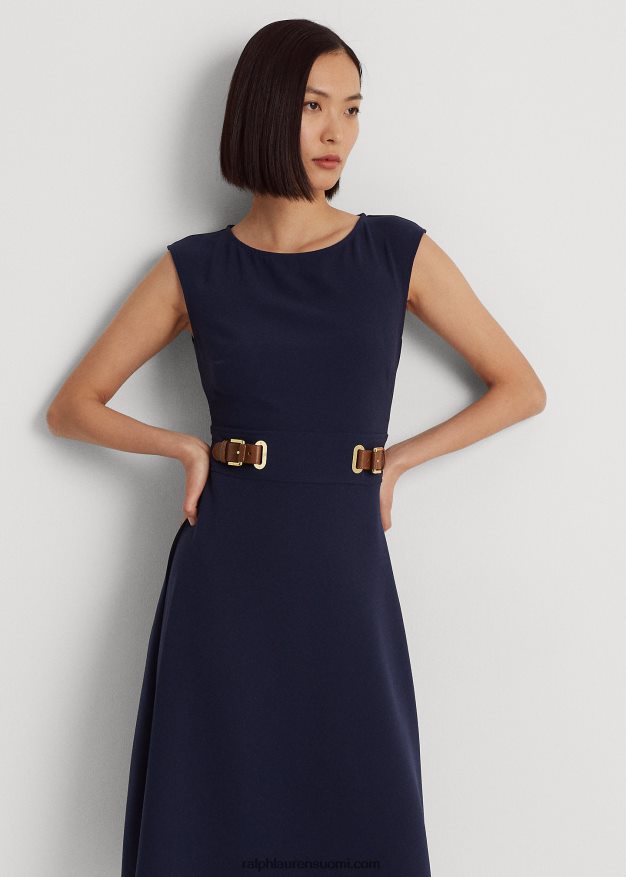 Ralph Lauren naiset soljella koristeltu kaksipuolinen kreppimekko 0Z24ZR4840