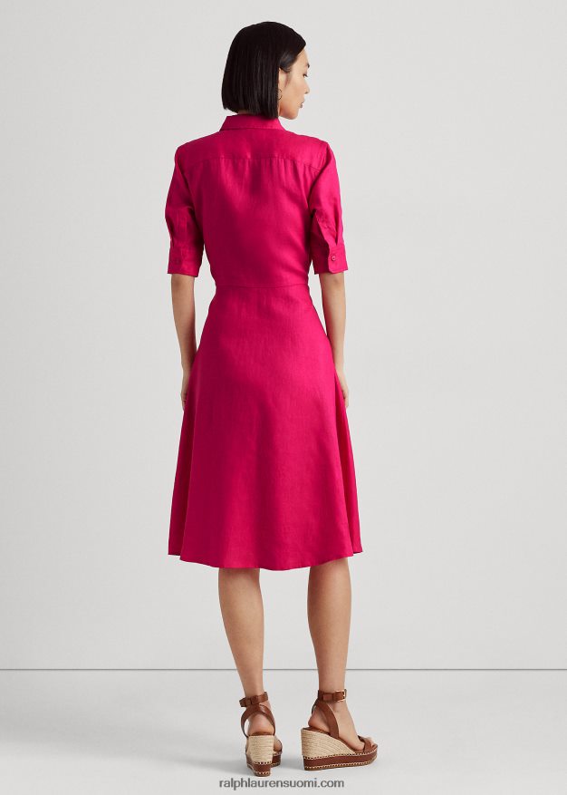 Ralph Lauren naiset solmittava pellavapaitamekko 0Z24ZR3840 urheilu pinkki
