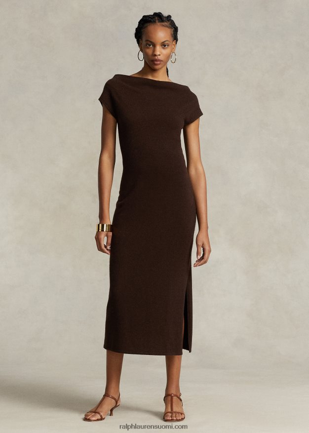 Ralph Lauren naiset suorakauluksinen kashmir villamekko 0Z24ZR9202 setri kanerva