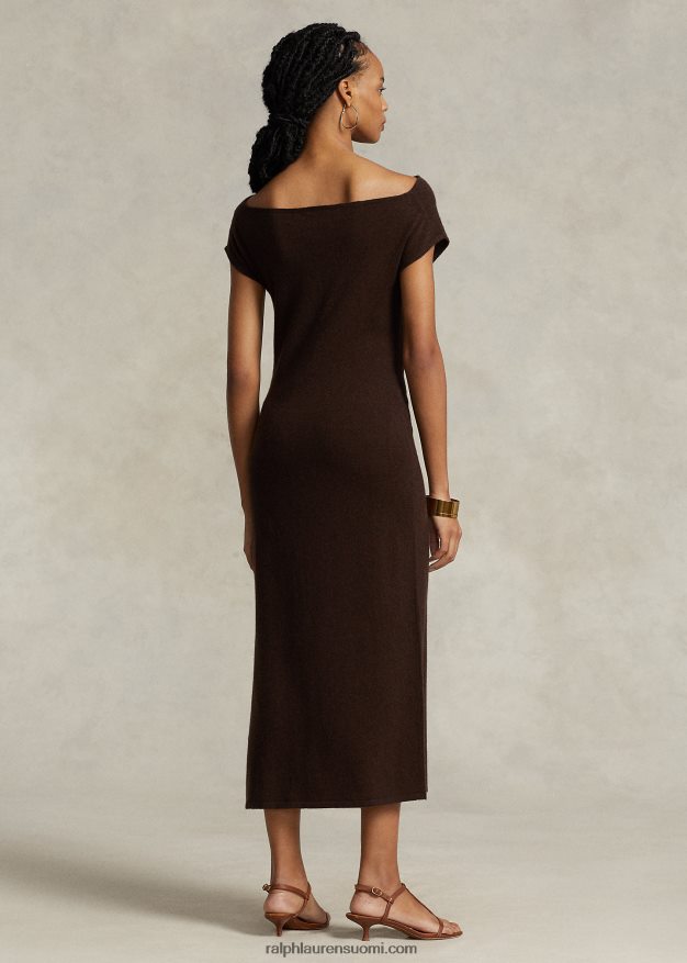 Ralph Lauren naiset suorakauluksinen kashmir villamekko 0Z24ZR9202 setri kanerva