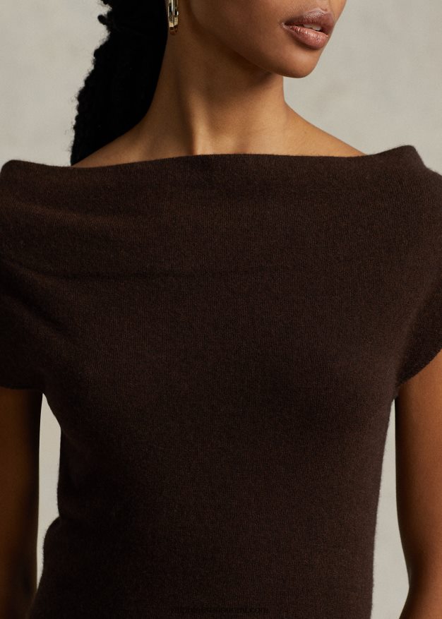 Ralph Lauren naiset suorakauluksinen kashmir villamekko 0Z24ZR9202 setri kanerva