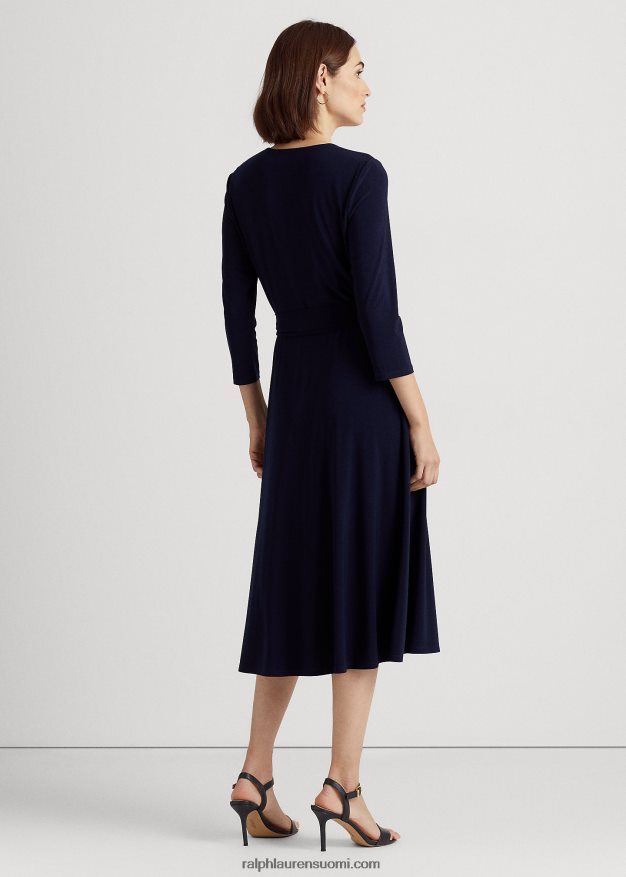 Ralph Lauren naiset surplice jersey mekko 0Z24ZR4434 majakan laivasto