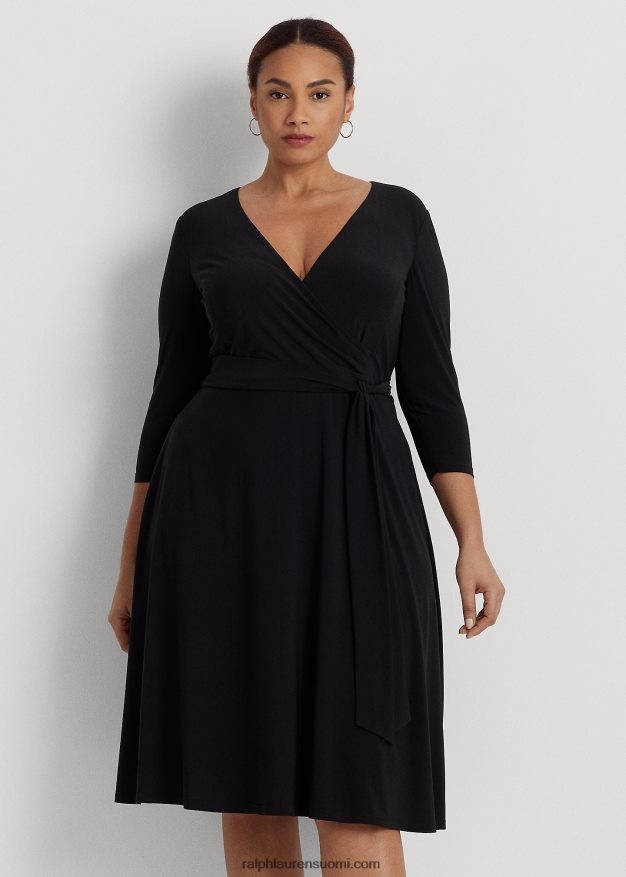 Ralph Lauren naiset surplice jersey mekko 0Z24ZR4687 musta