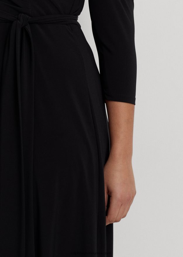 Ralph Lauren naiset surplice jersey mekko 0Z24ZR4687 musta