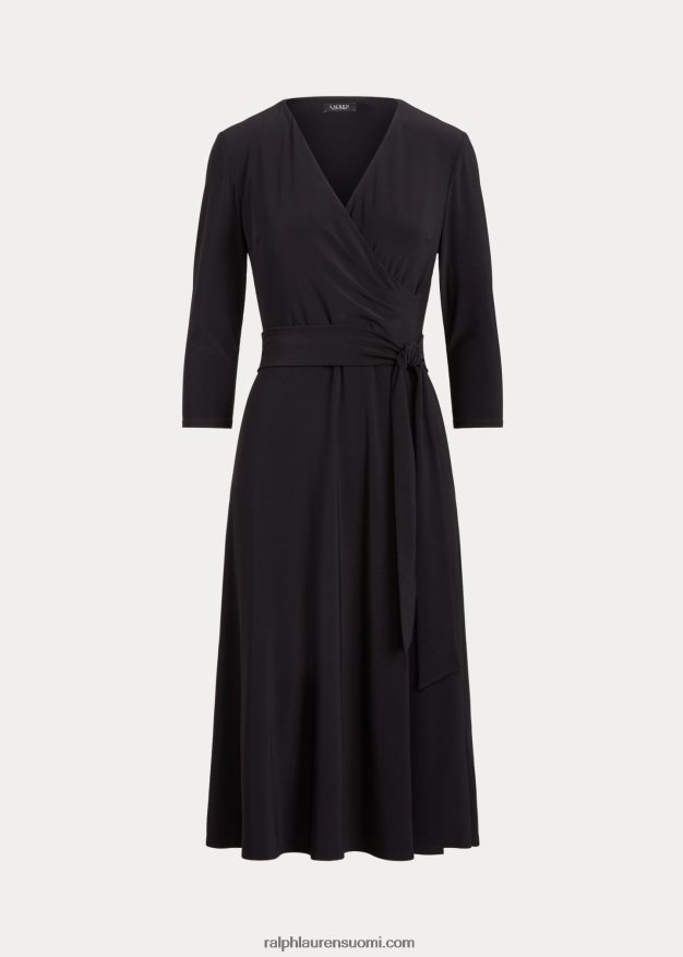 Ralph Lauren naiset surplice jersey mekko 0Z24ZR9150 musta