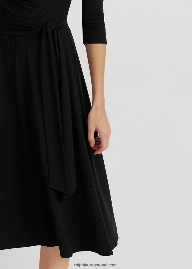 Ralph Lauren naiset surplice jersey mekko 0Z24ZR9150 musta