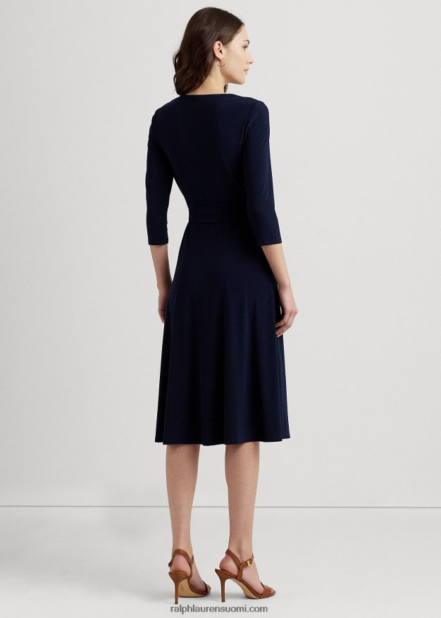 Ralph Lauren naiset surplice jersey mekko 0Z24ZR9151 majakan laivasto