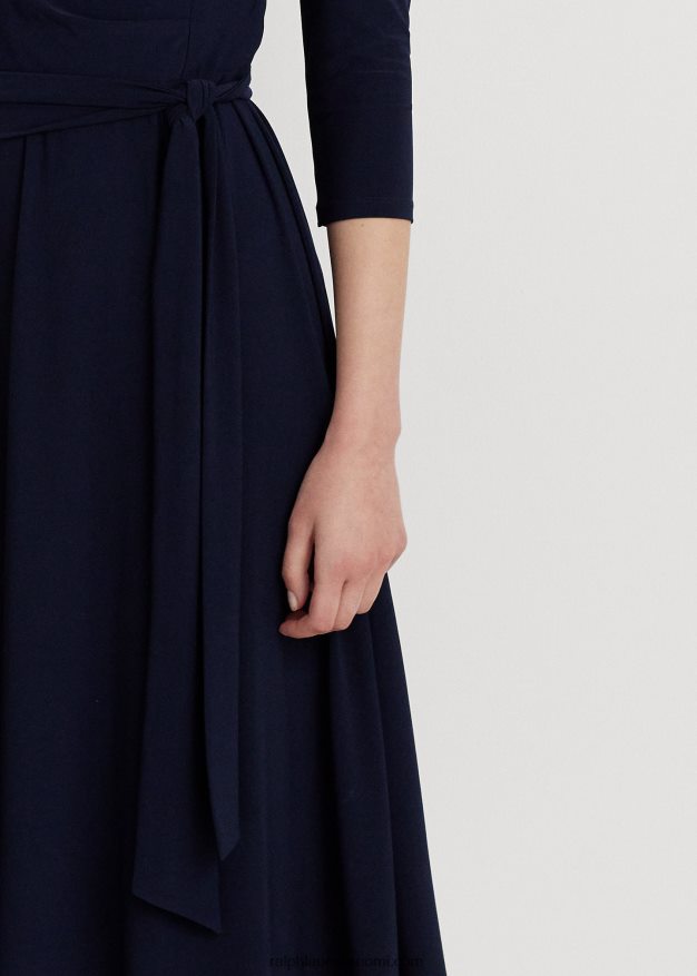 Ralph Lauren naiset surplice jersey mekko 0Z24ZR9151 majakan laivasto