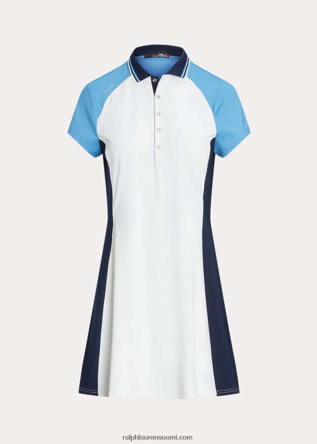 Ralph Lauren naiset värillinen stretch-jersey-poolomekko 0Z24ZR3711 keraaminen valkoinen/sininen multi