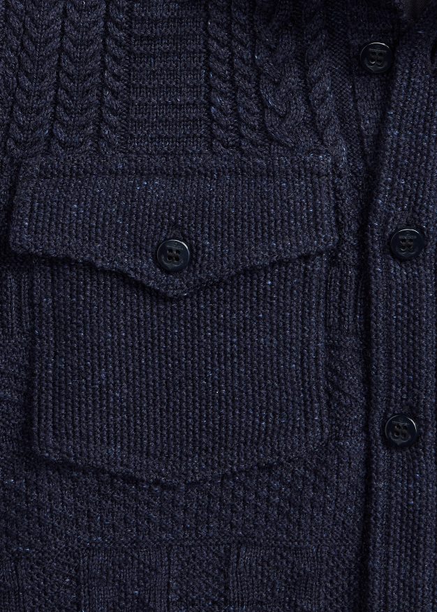 Ralph Lauren naiset villa-puuvillainen neulemekko 0Z24ZR3676 laivastonsininen kanerva