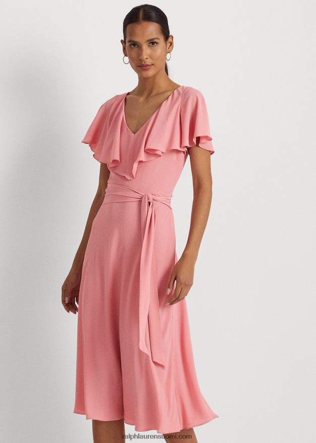 Ralph Lauren naiset vyökuplakreppimekko 0Z24ZR3823 altaan vieressä ruusu