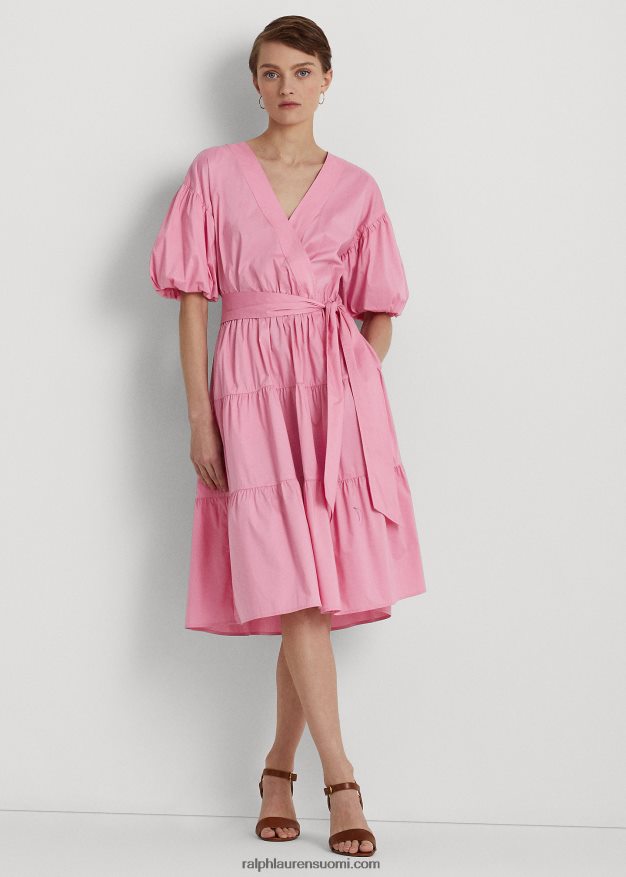 Ralph Lauren naiset vyöllinen puuvillasekoitusmekko 0Z24ZR4116 altaan vieressä ruusu