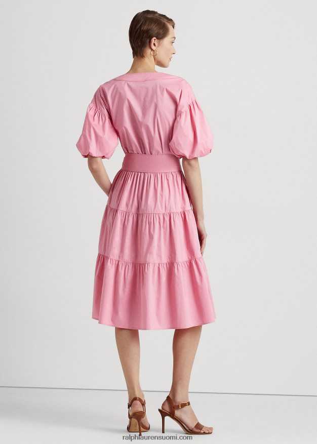 Ralph Lauren naiset vyöllinen puuvillasekoitusmekko 0Z24ZR4116 altaan vieressä ruusu