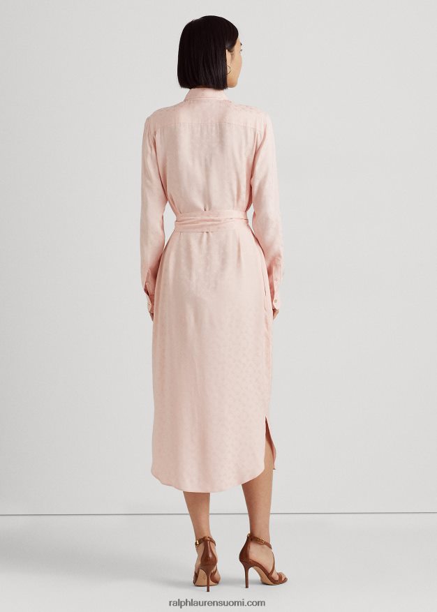 Ralph Lauren naiset vyölogoinen jacquard-paitamekko 0Z24ZR4113 vaaleanpunainen