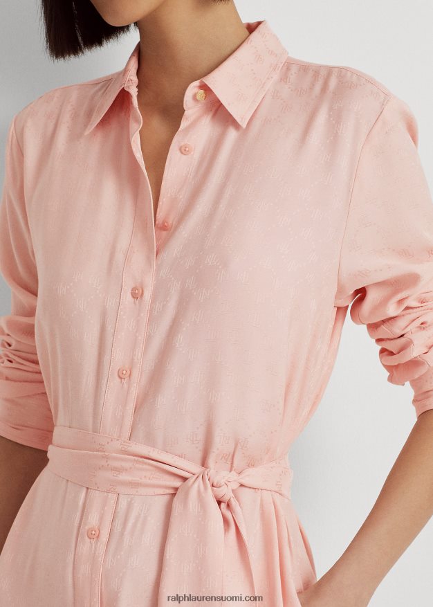 Ralph Lauren naiset vyölogoinen jacquard-paitamekko 0Z24ZR4418 vaaleanpunainen