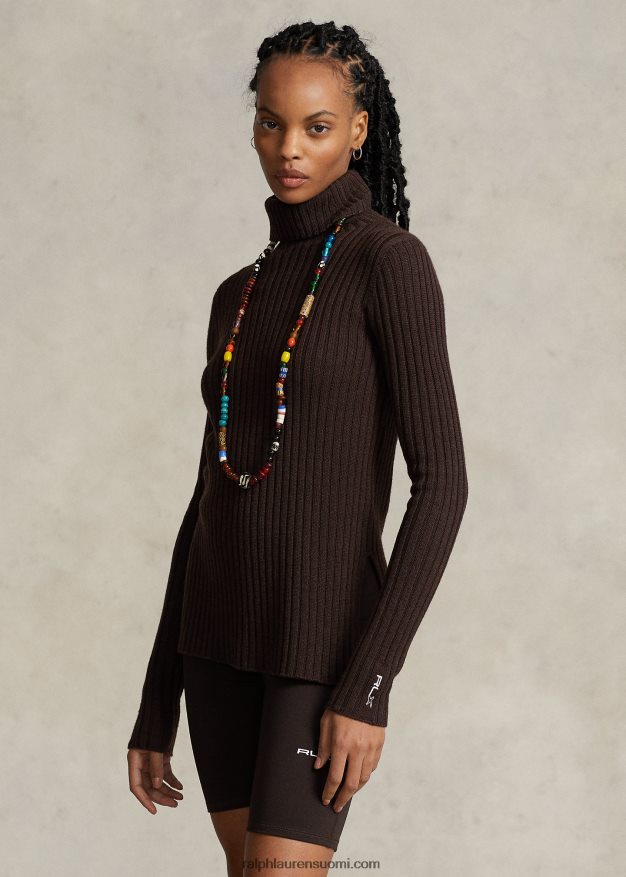 Ralph Lauren naiset Merinovillaa resoripusero villapaita 0Z24ZR3096 antiikki ruskea