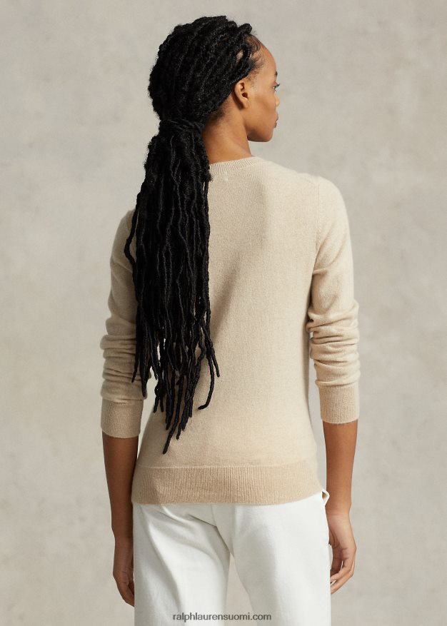 Ralph Lauren naiset auto-aiheinen kashmir-sekoitepusero 0Z24ZR3200 rusketus moni