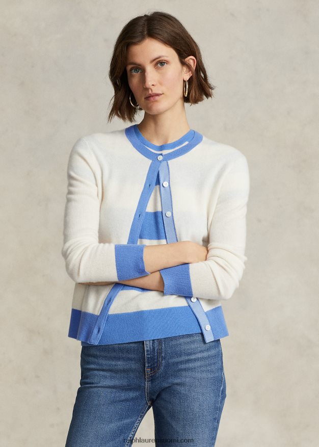 Ralph Lauren naiset crest kashmir neuletakki 0Z24ZR3114 kerman/satamasaaren sininen