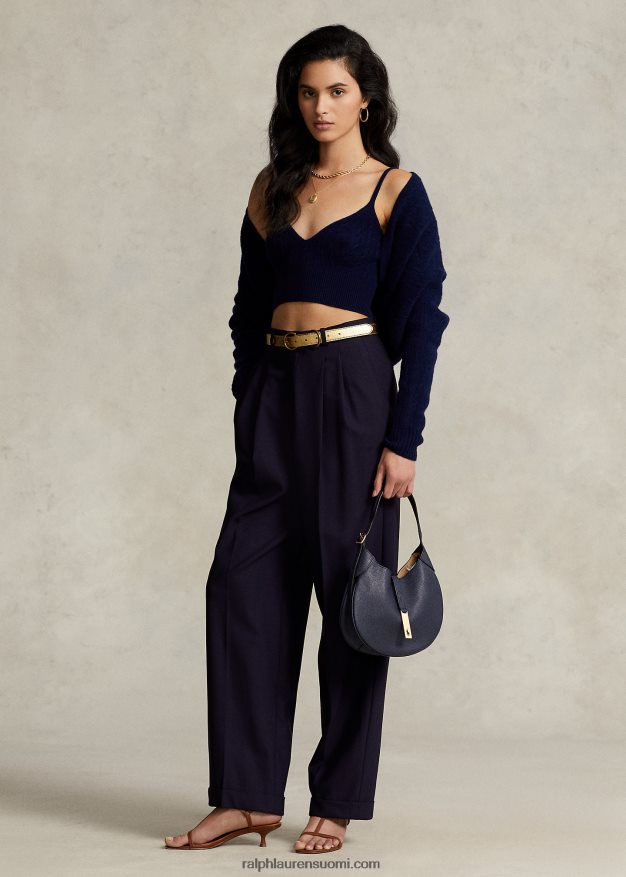 Ralph Lauren naiset kaapeli-neulottu villa-kashmir olkiaan 0Z24ZR3103 laivasto