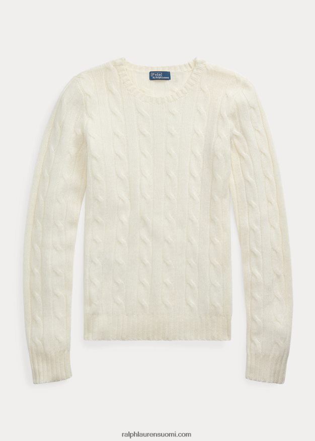 Ralph Lauren naiset kaapelineulottu kashmir villapaita 0Z24ZR9113 kerma