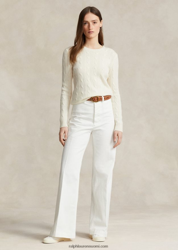 Ralph Lauren naiset kaapelineulottu kashmir villapaita 0Z24ZR9113 kerma