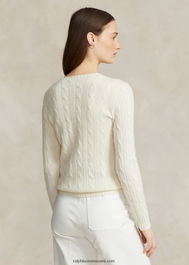 Ralph Lauren naiset kaapelineulottu kashmir villapaita 0Z24ZR9113 kerma