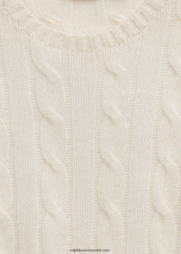 Ralph Lauren naiset kaapelineulottu kashmir villapaita 0Z24ZR9113 kerma